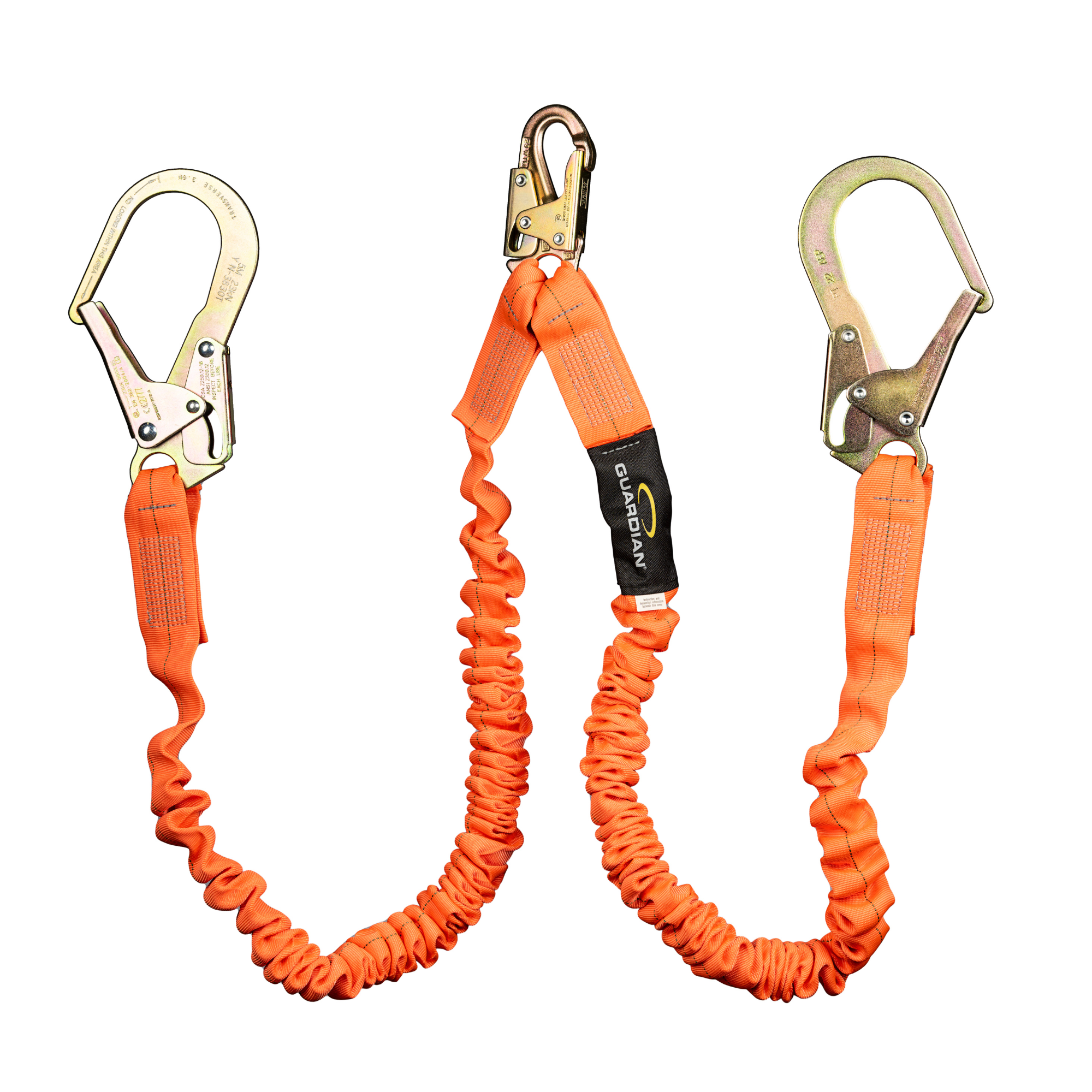 Guardian Stretch Twin Leg Lanyard with Rebar Hooks from GME Supply